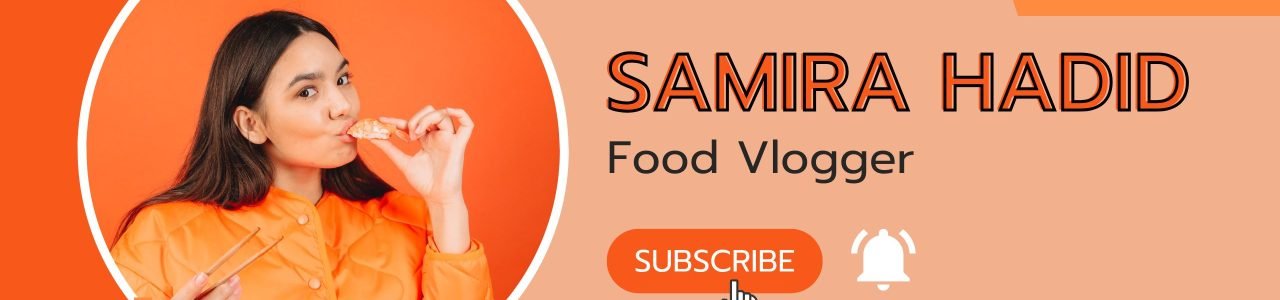 Orange and White Geometric Food Vlogger YouTube Channel Art